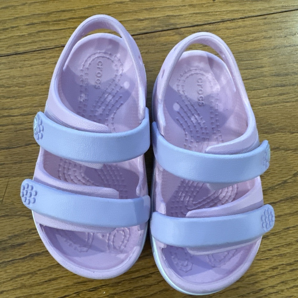 Crocs Kid's Size 8 Crocband Cruiser Sandal Ballerina Pink Lavender